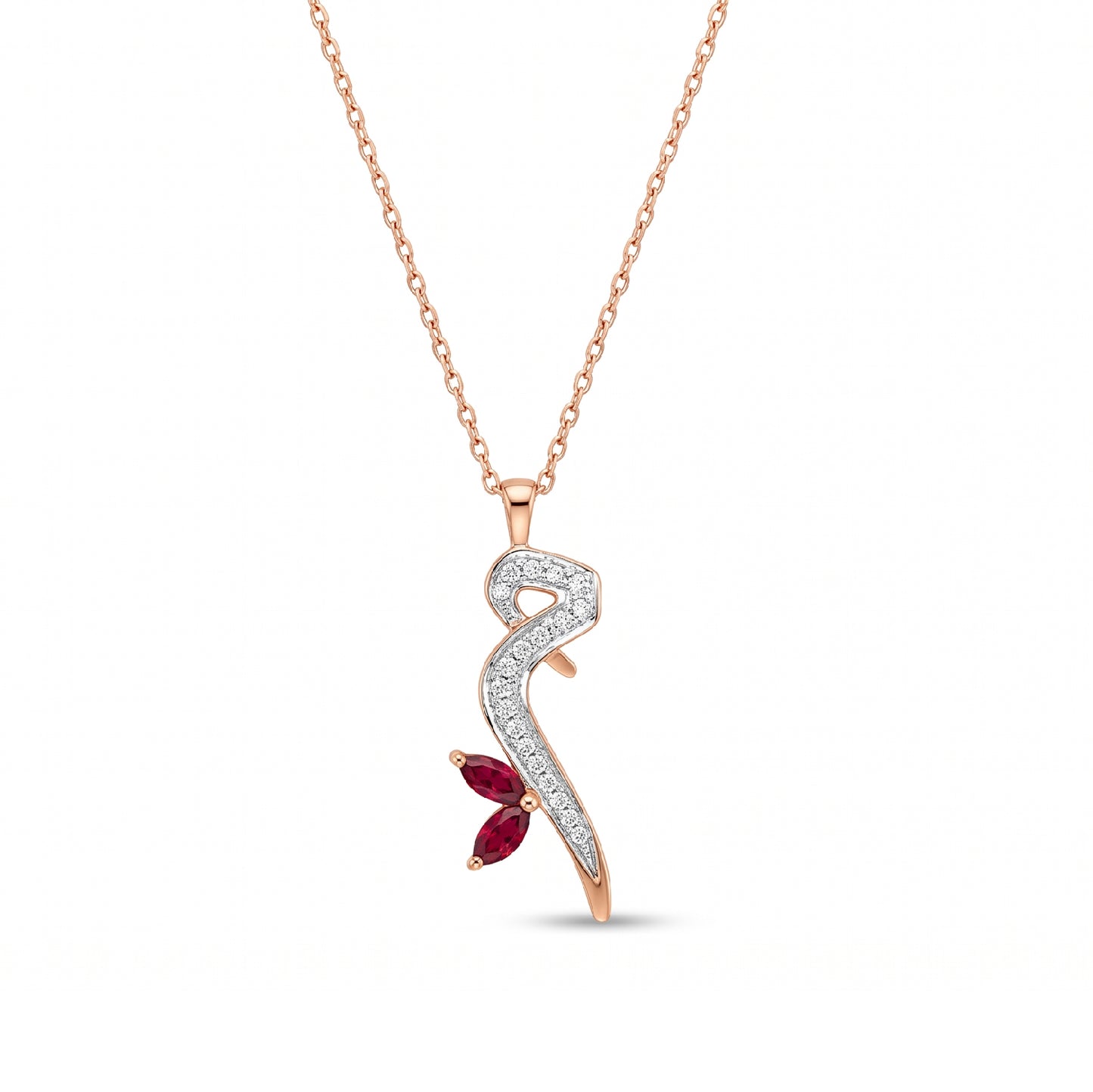 18k Gold Necklace with Diamond-Accented Letter
